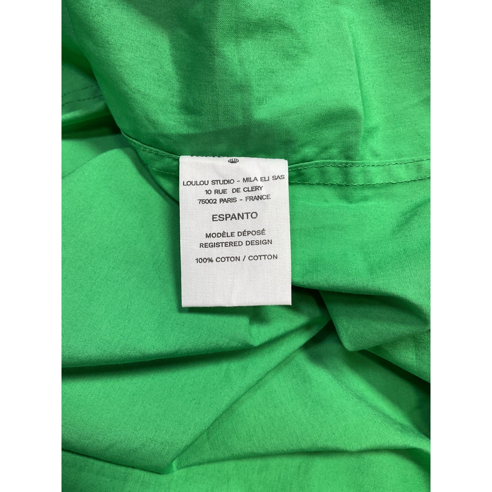Loulou Studio 'Espanto' Green Cotton Shirt Size XS