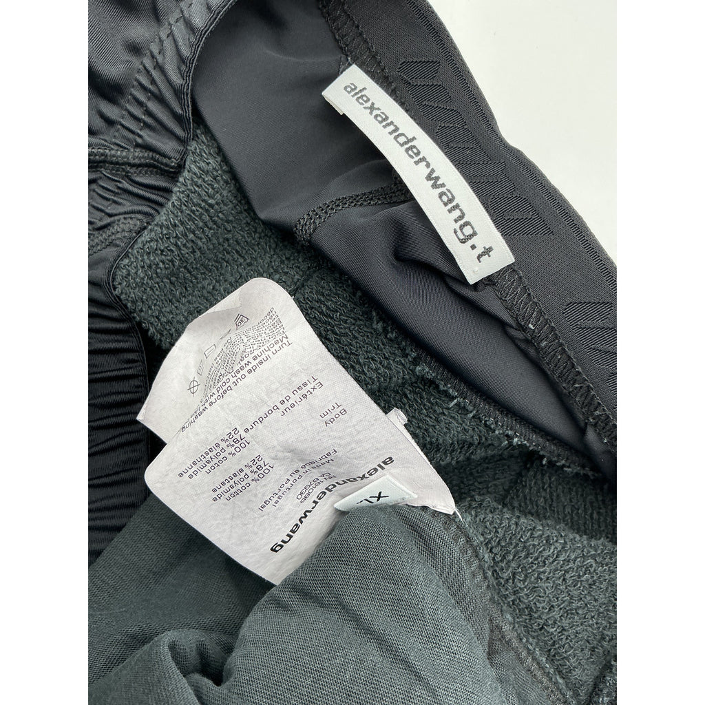 Alexander Wang Prestyled Black Cotton Bike Short Waist Sweatpants Size XL