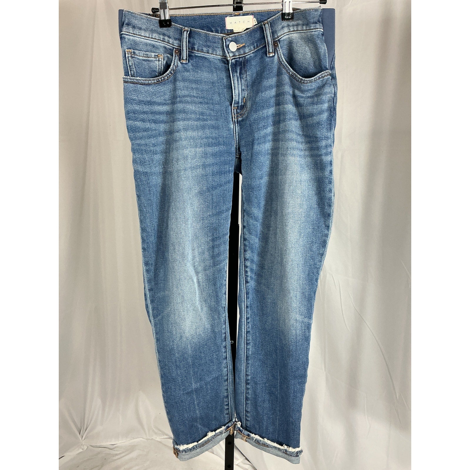 Hatch The Boyfriend Blue Cotton Maternity Denim Jean Size 26