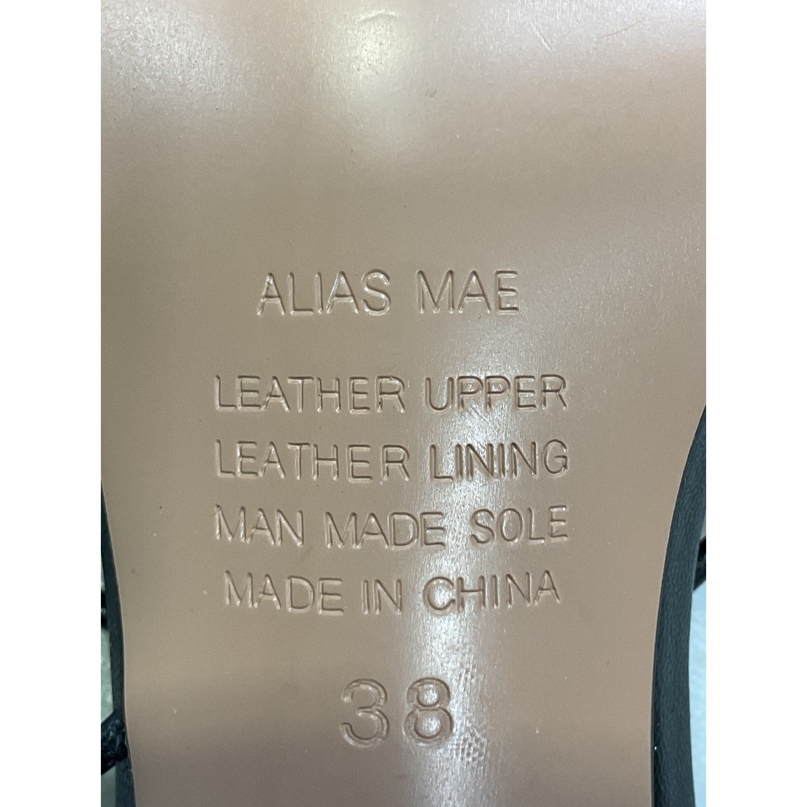 Alias Mae 'Inez' Black Leather Heel Size 8