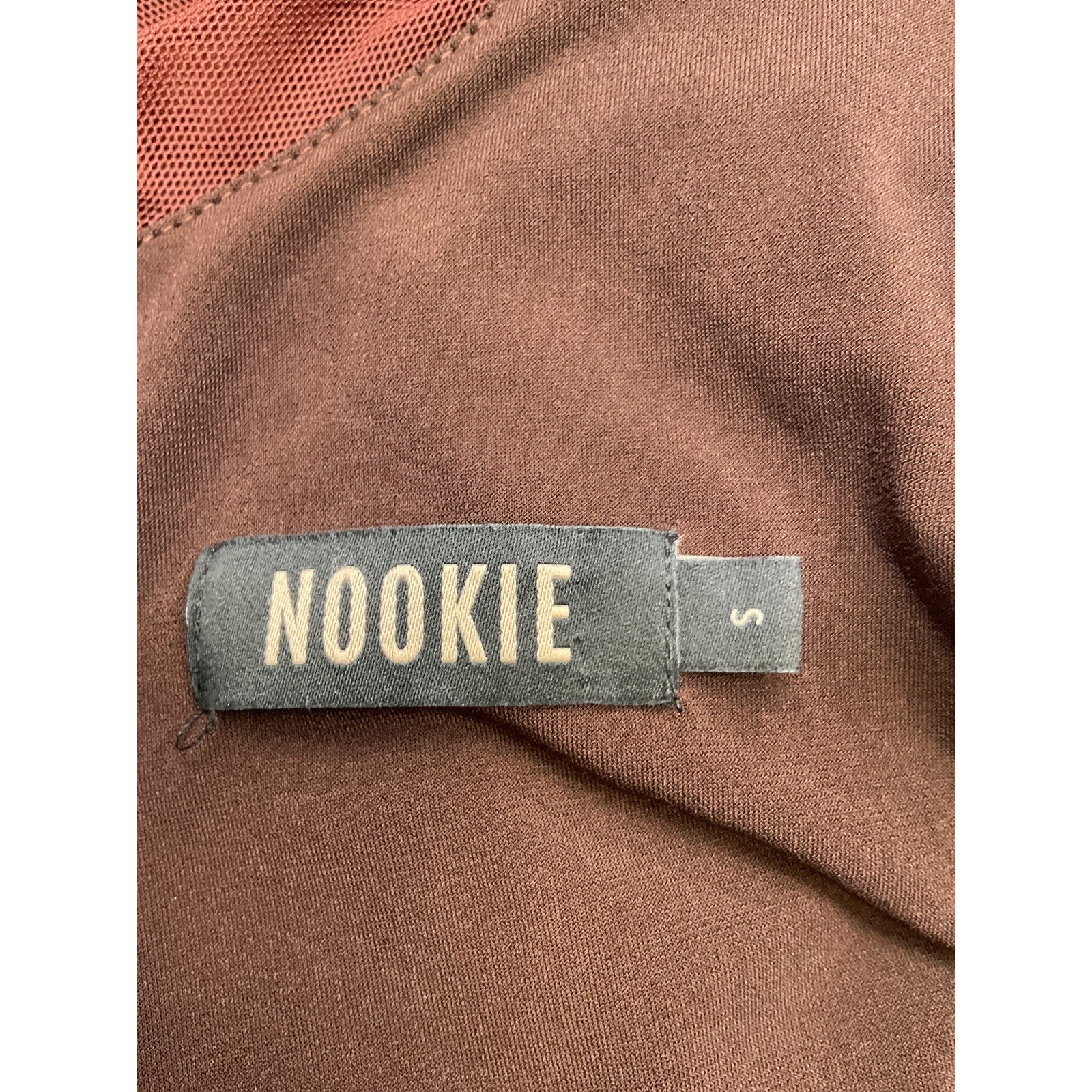Nookie x Revolve Inspire Brown Nylon One Shoulder Midi Dress Size S