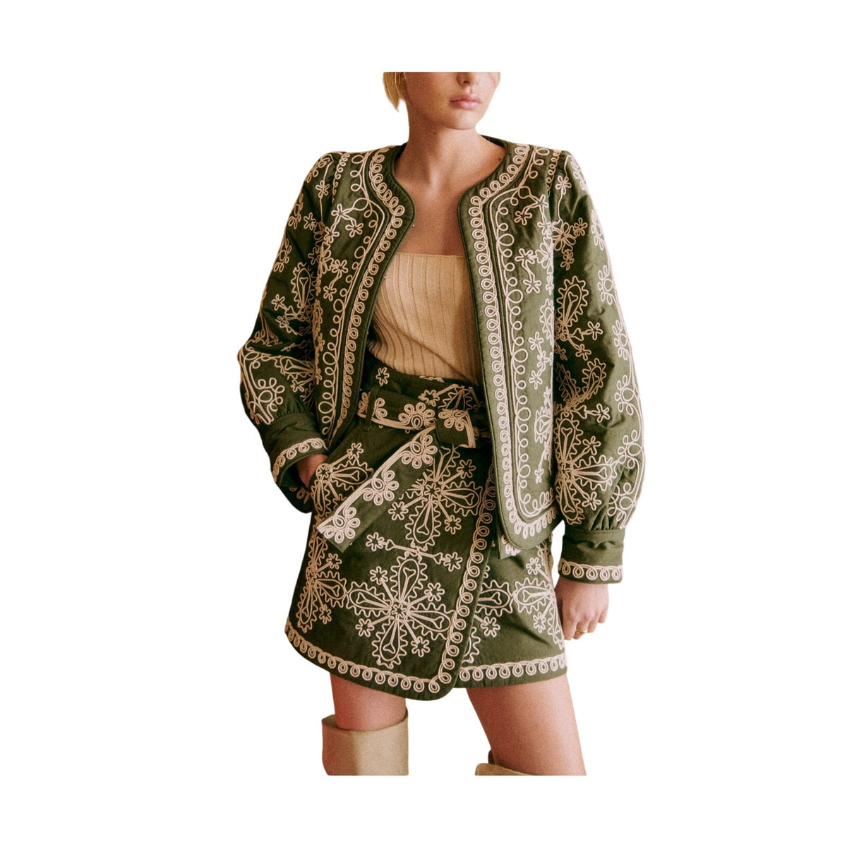 Sézane 'Ewan' Green Jacket Size 34