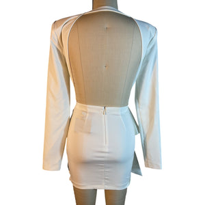 Michael Costello Elegant White Fena Mini Dress Size XS NWT