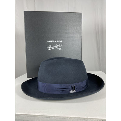 Saint Laurent 'Borsalino' Blue Wool Hat Size 58