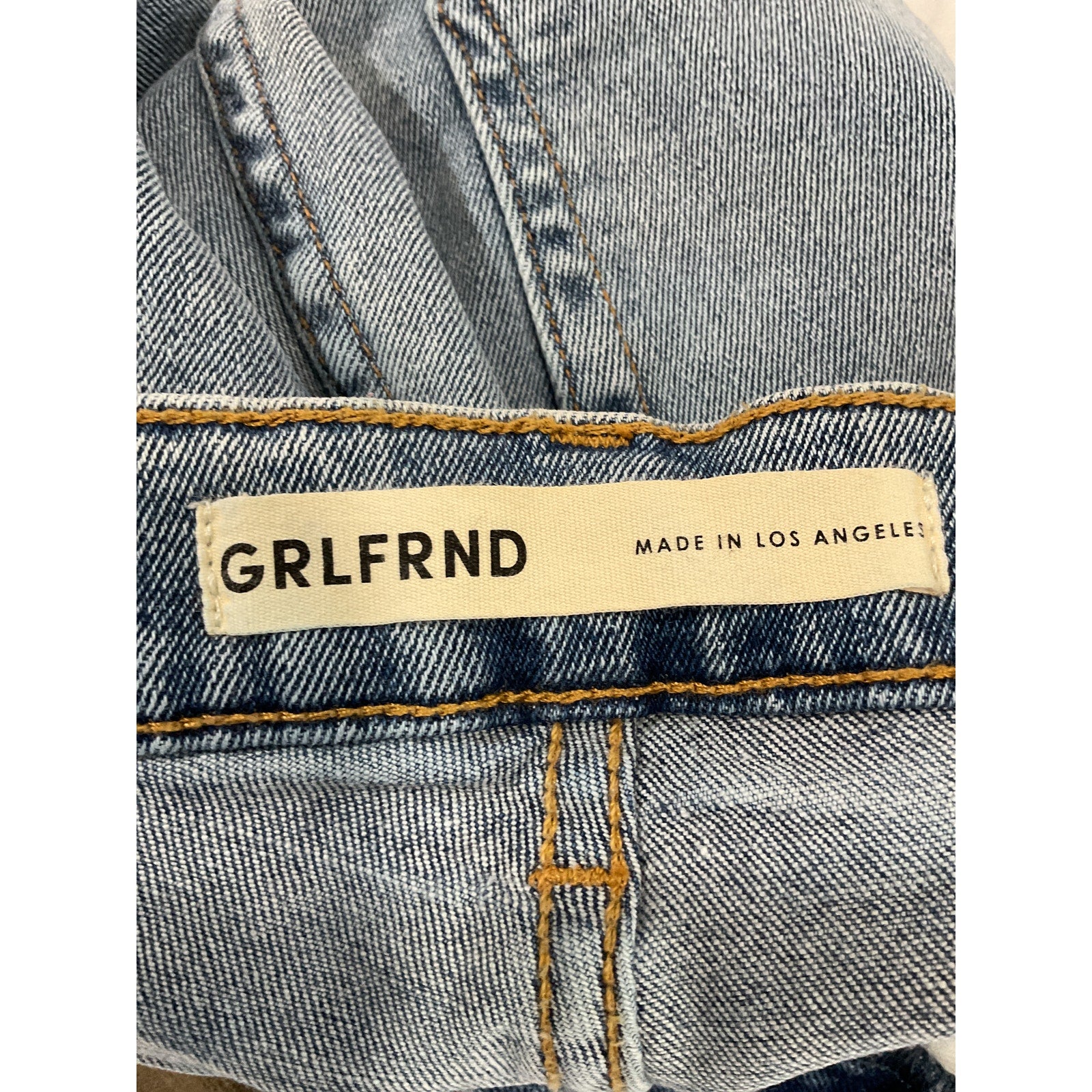 Grlfrnd 'Cassidy' Blue Mid Rise Straight Denim Jean Size 25
