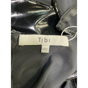Tibi Tech Patent Black Polyester Bodysuit Size XXS