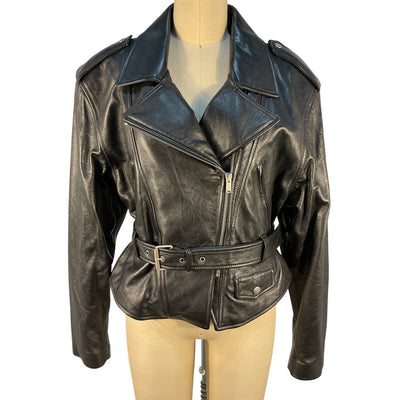 Saint Laurent Leather Biker Jacket Size 42 FR / US 10