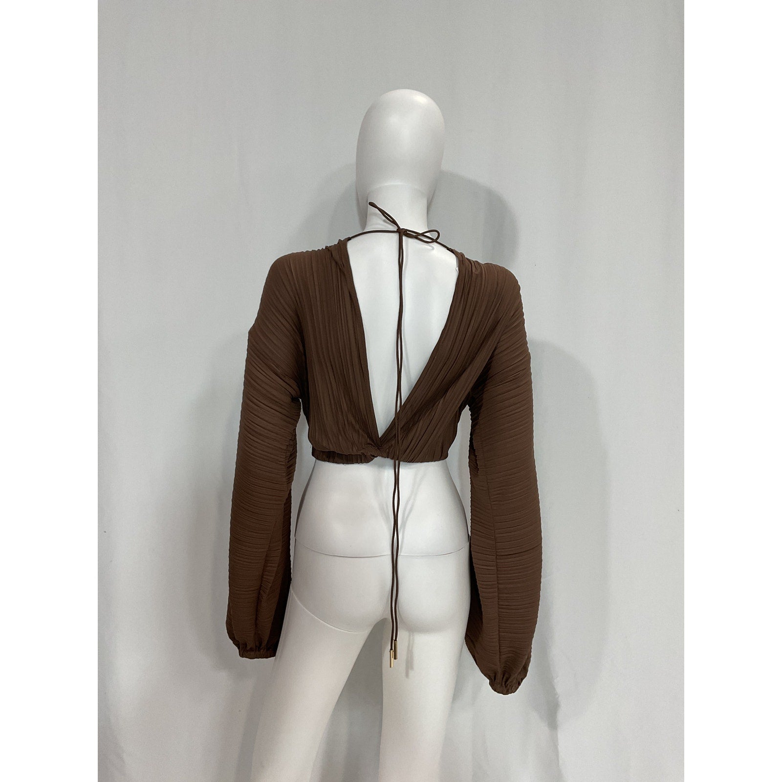 Significant Other 'Adeline' Brown Plisse Top Size 2