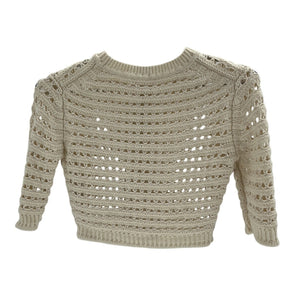 See By Chloé Beige Pointelle Sweater Size XS