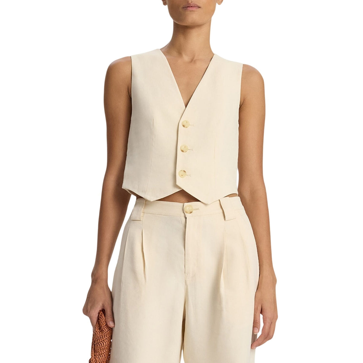 A.L.C. 'Maxwell' Cream Polyester Vest Size 10