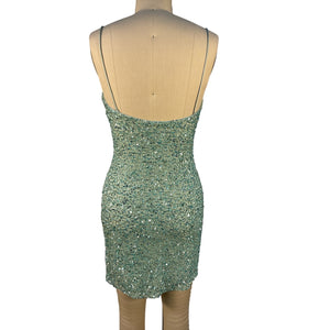 Retrofête Sequin Green Dionne Dress Size S