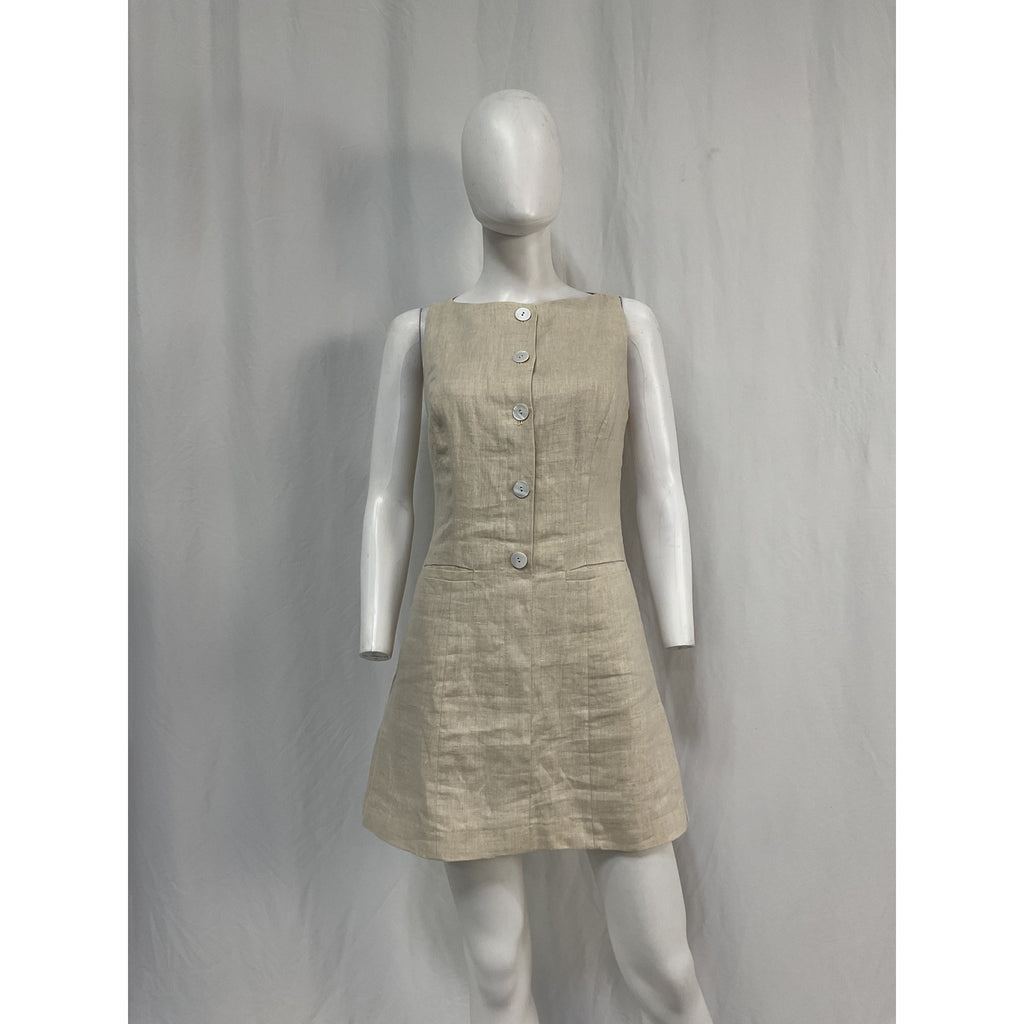 Lpa 'Seina' White Linen Mini Dress Size S