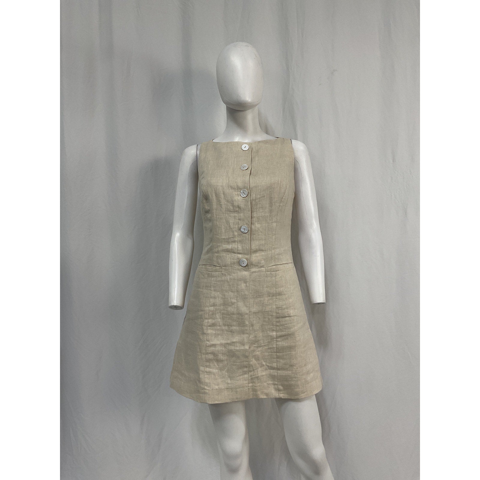 Lpa 'Seina' White Linen Mini Dress Size S