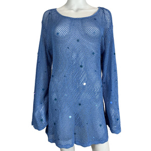 Cinq A Sept Sequin Blue Greer Tunic Size L