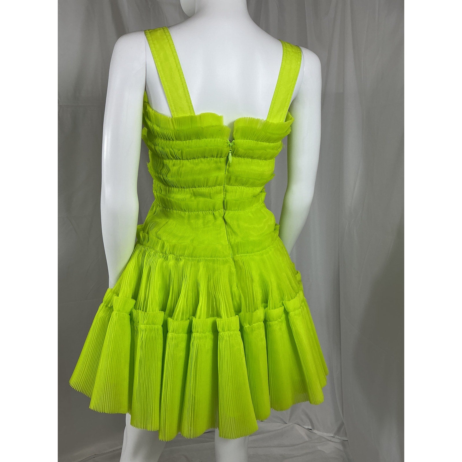Aje 'Jacinto' Yellow Polyester Pleated Mini Dress Size 6