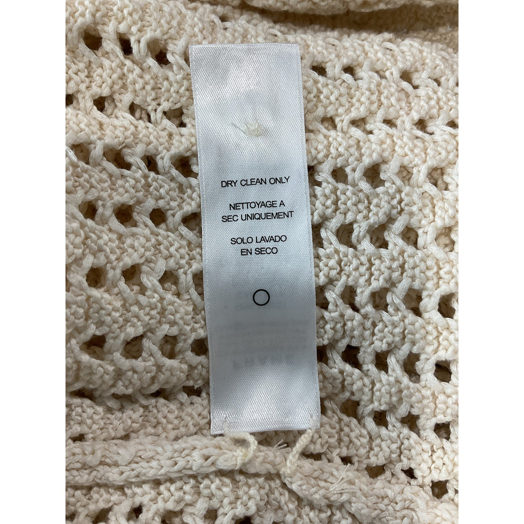 Frame 'The Crochet' Cream Cotton Bell Sweater Size M