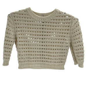 See By Chloé Beige Pointelle Sweater Size XS