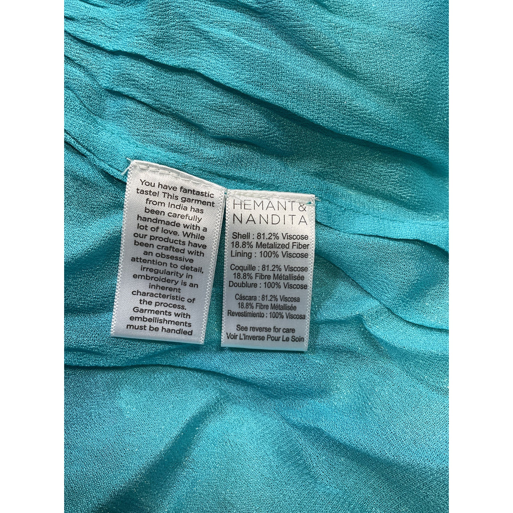 Hemant And Nandita 'Xari' Blue Viscose Mini Skirt Size XS - NWT