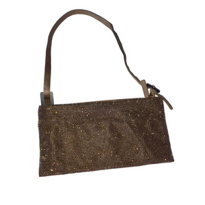 Benedetta Bruzziches Crystal Embellished Bronze Your Best Friend La Grande Shoulder Bag