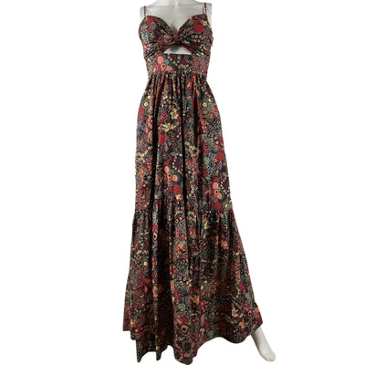 A.L.C. Vibrant Sangria Multi Laura Maxi Dress Size 2