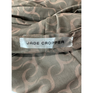 Jade Cropper Flared Green Wilted Flowers Trousers Size M