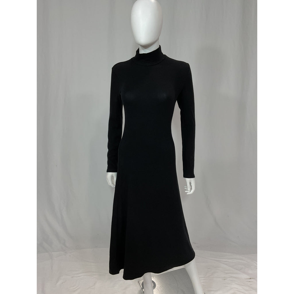 Reformation 'Cory' Black Turtlenec A Line Skirt Knit Dress Size S