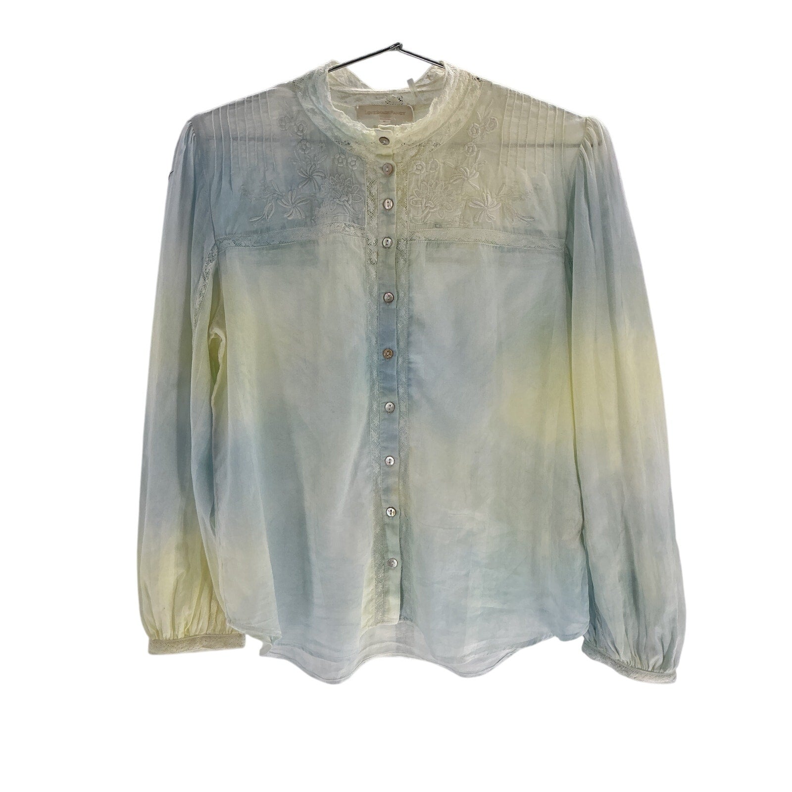 Loveshackfancy 'Ronda' Blue Cotton Top Size M