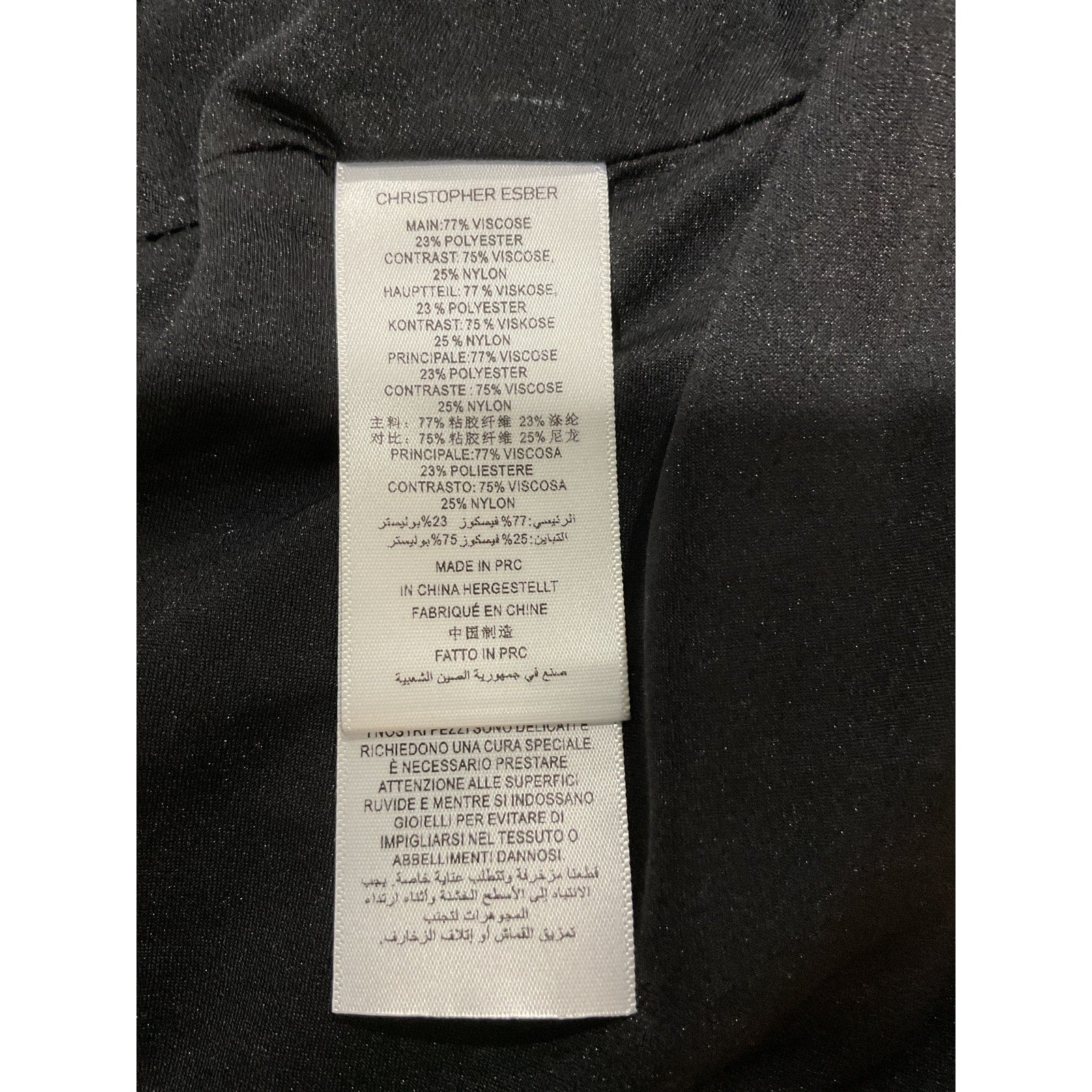 Christopher Esber 'Galathea' Black Viscose Asymmetric Long Dress Size 10