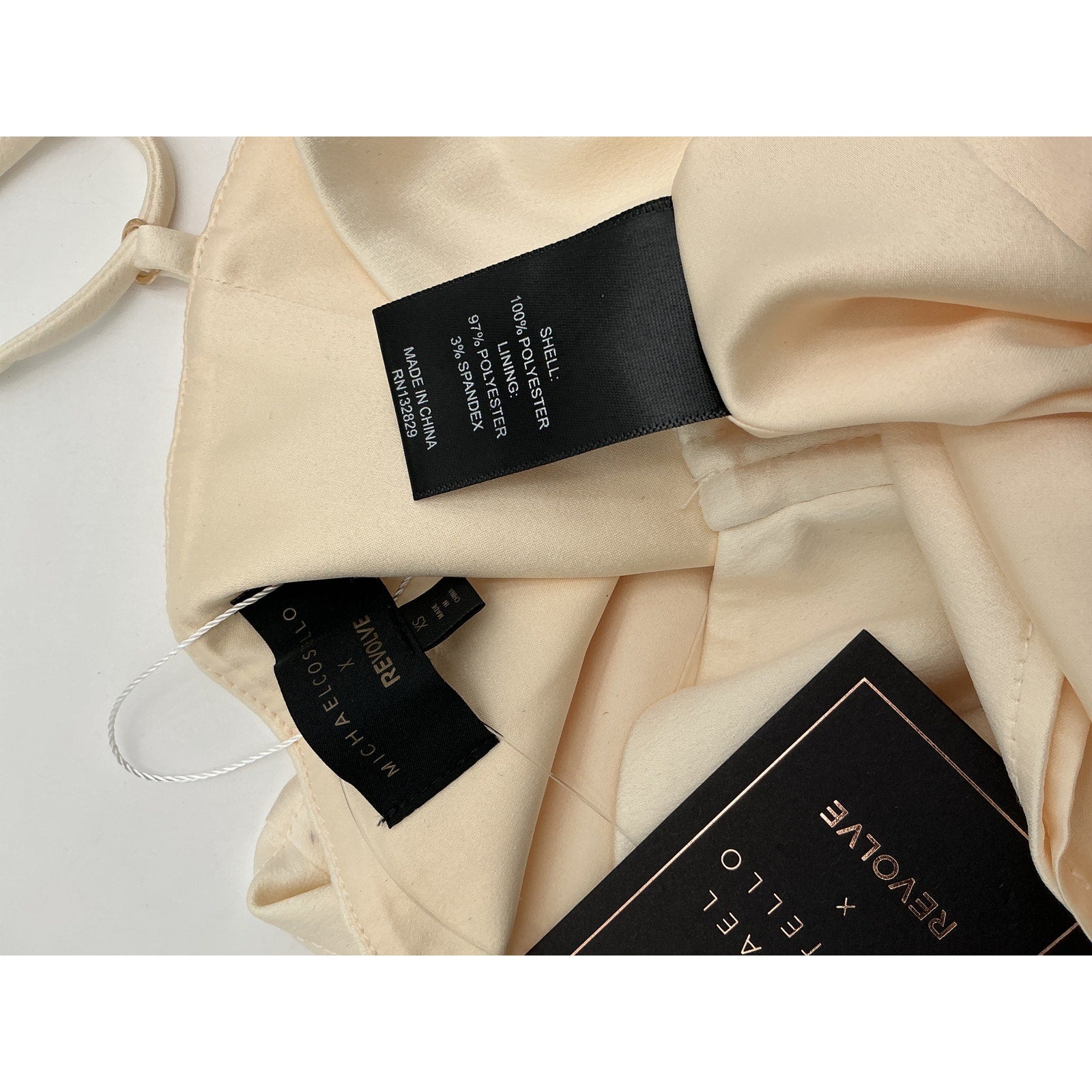 Michael Costello 'Banks' Cream Polyester Mini Dress Size XS
