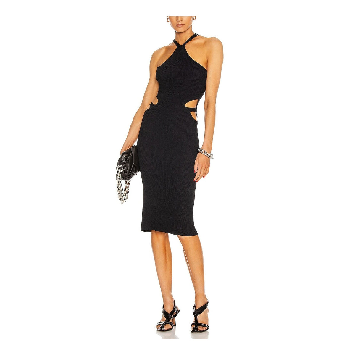 Dion Lee 'Lustrate Fork' Black Viscose Dress Size XS