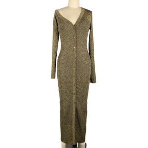 Staud Metallic Gold Craftsman Dress Size S