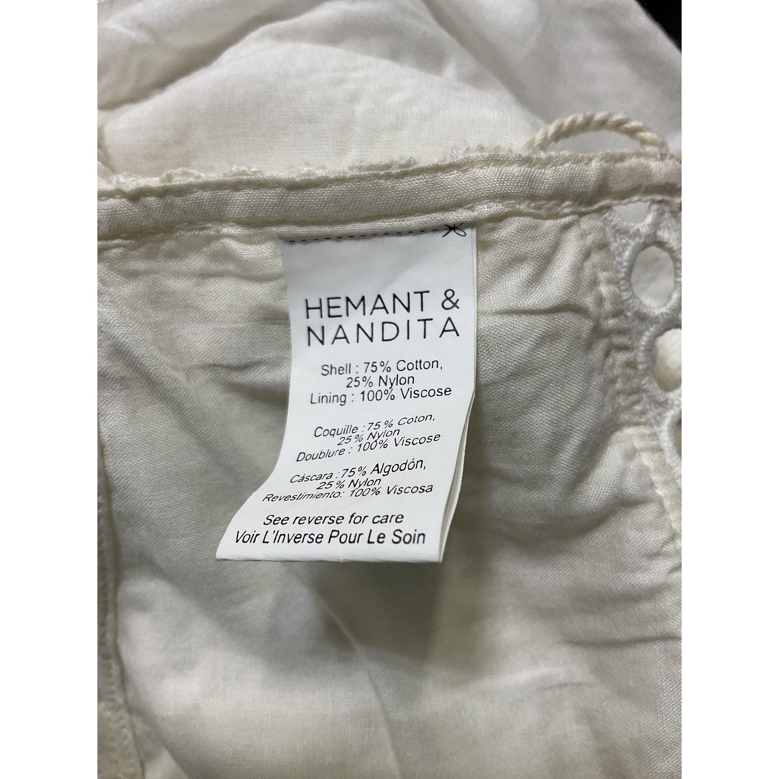 Hemant And Nandita 'Nysa' Beaded Tassel White Halter Neck Crop Top Size XS
