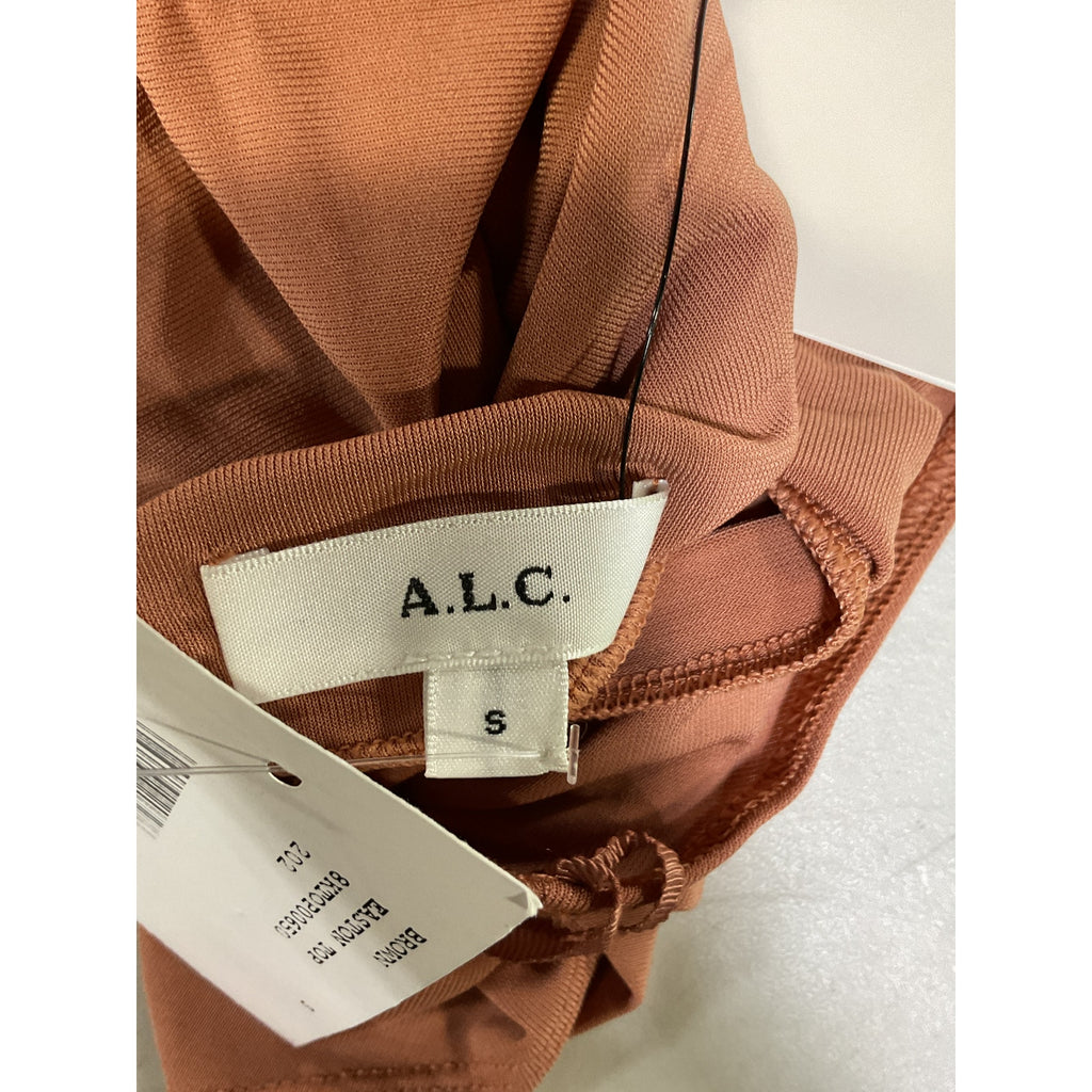 A.L.C. 'Easton' Brown Sleeveless Mockneck Crop Top Size S - NWT