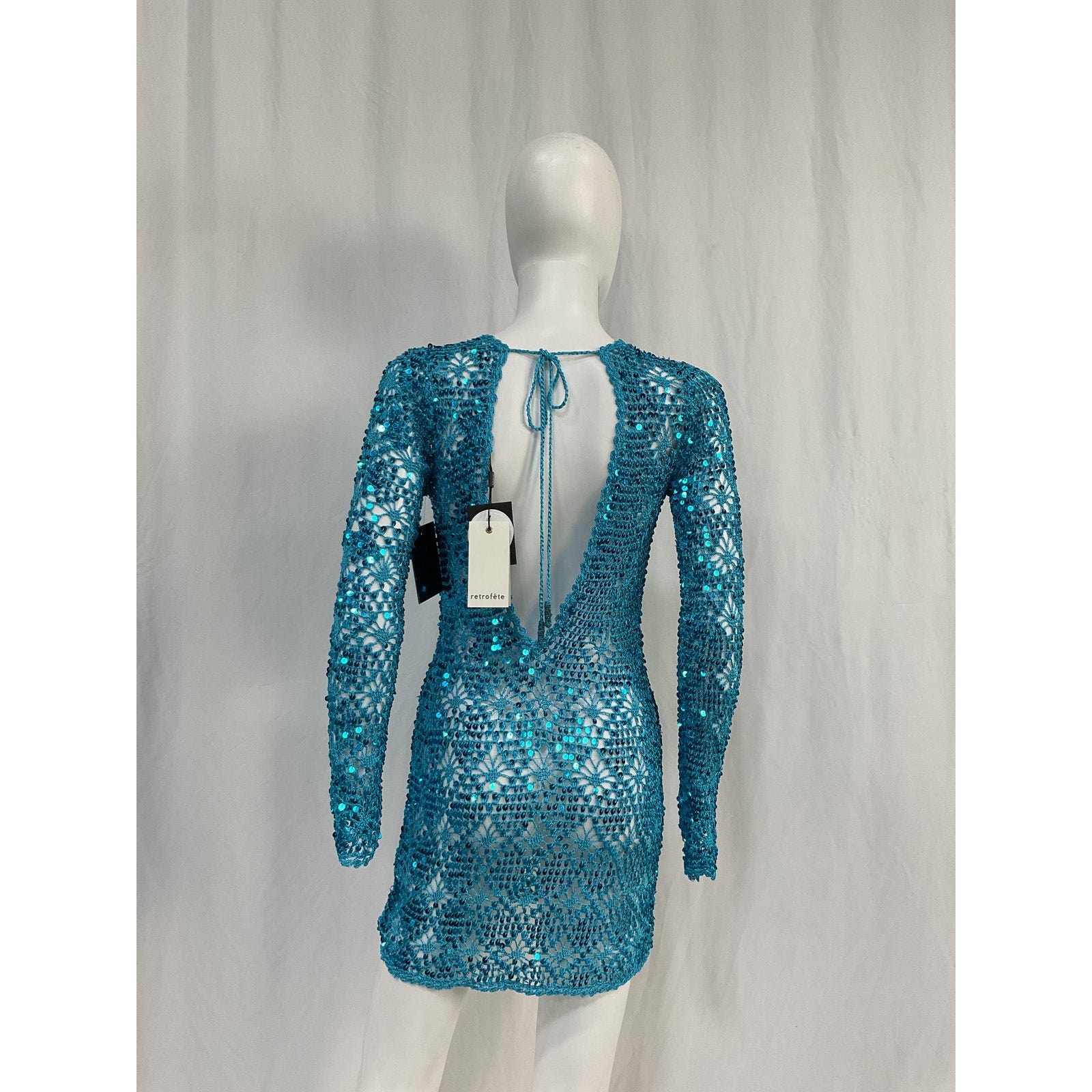 Retrofete 'Mira' Blue Viscose Dress Size XS / S - NWT