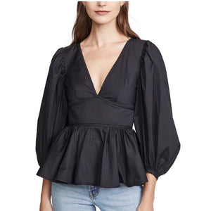 Staud Chic Black Luna Top Size 6