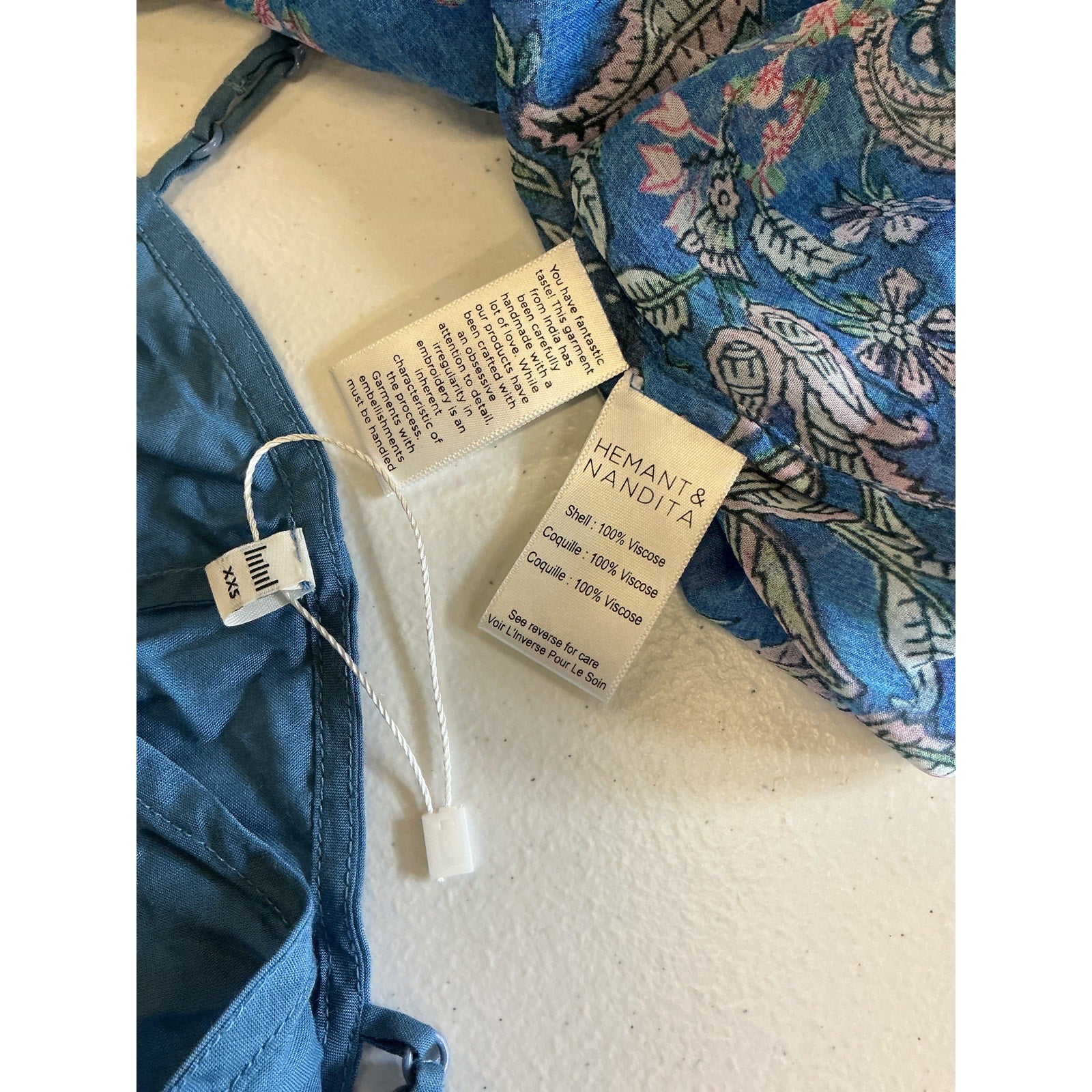 Hemant And Nandita 'Amyra' Blue Viscose Camisole Shirt Size XXS