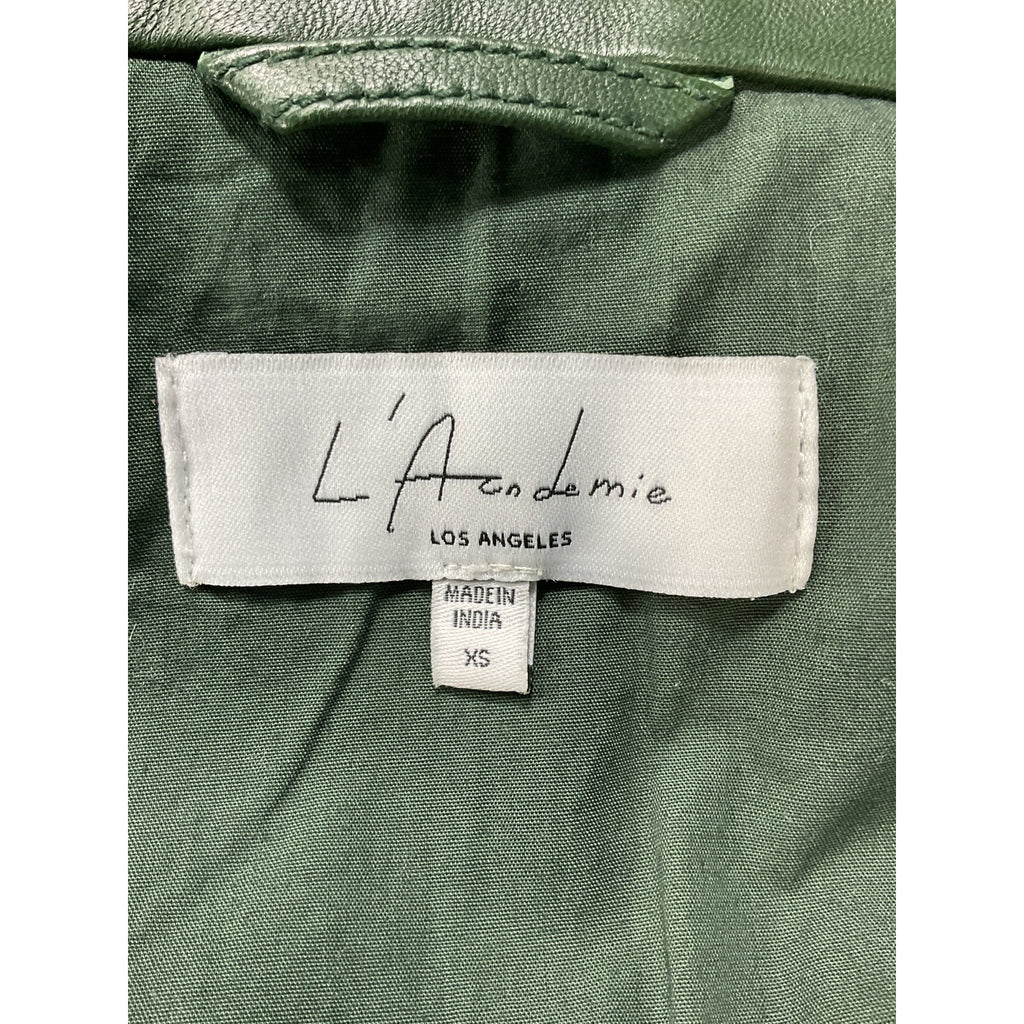 L'Academie 'Nikko' Green Leather Shacket Size XS