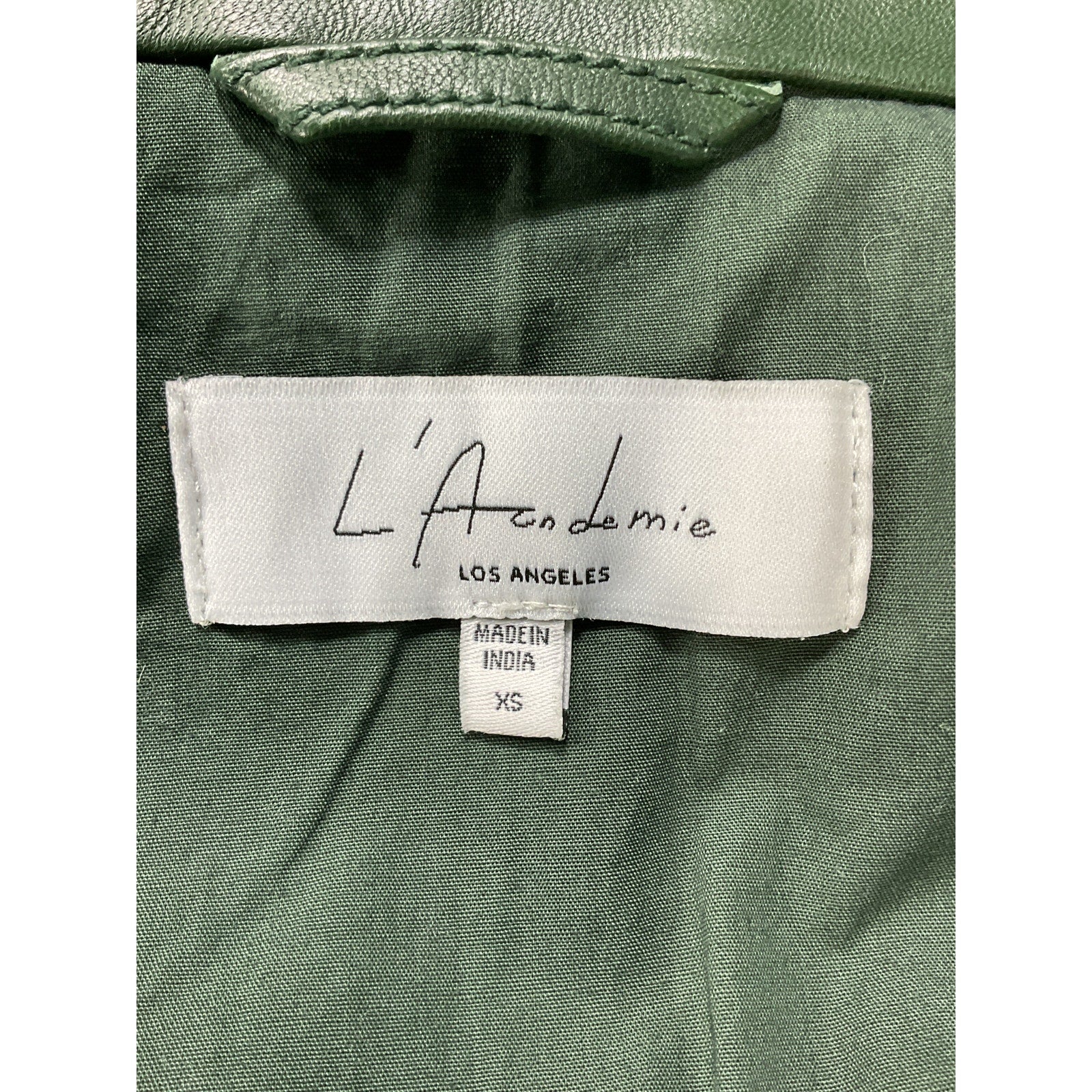 L'Academie 'Nikko' Green Leather Shacket Size XS