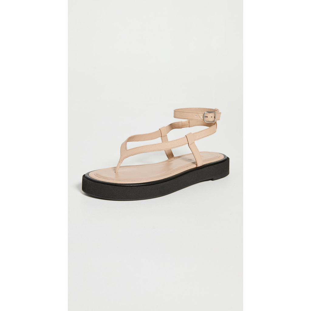 By Far 'Cece' Beige Leather Grained Sandal Size 8