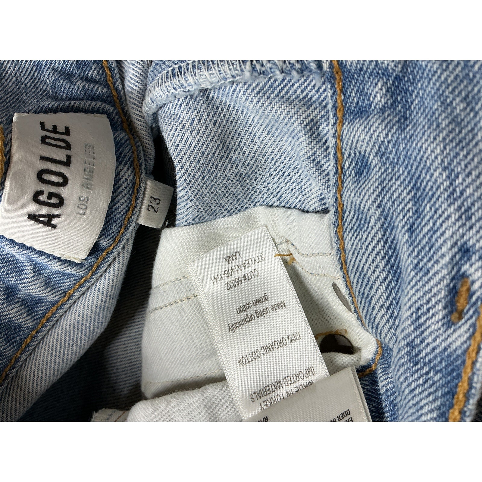 Agolde 'Lana' Blue Low Rise Vintage Straight Jeans Size 23