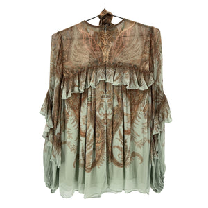 Zimmermann Ruffled Multicolor Flutter Blouse Size 3