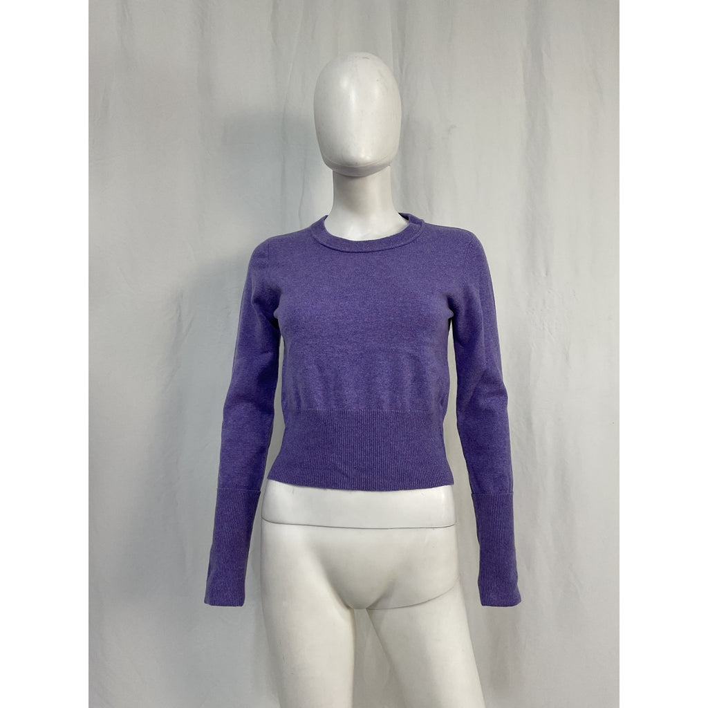 Autumn Purple Cashmere Cropped Sweater Size S