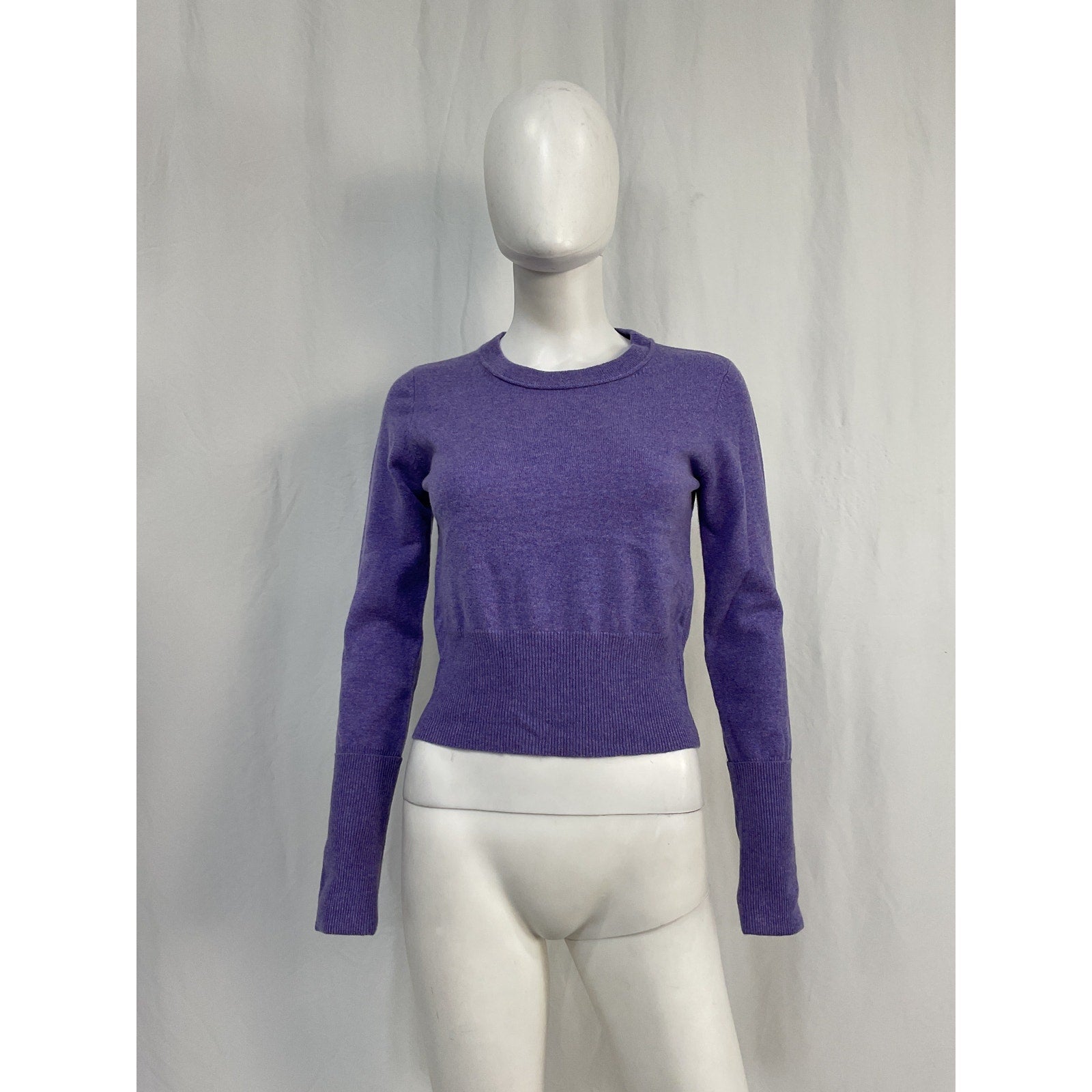 Autumn Purple Cashmere Cropped Sweater Size S