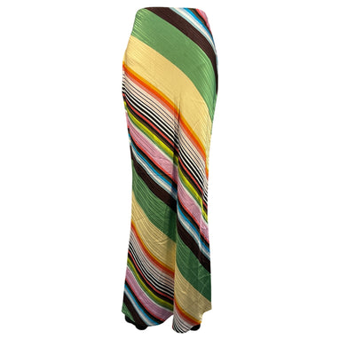 Christopher John Rogers Vibrant Multicolor Bias Maxi Skirt Size 2