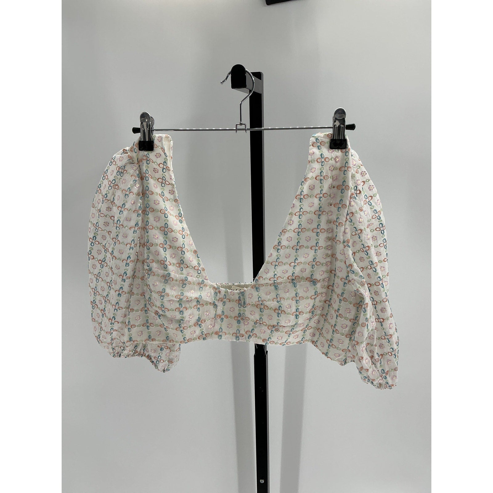 For Love & Lemons 'Denise' White Viscose Crop Top Size L