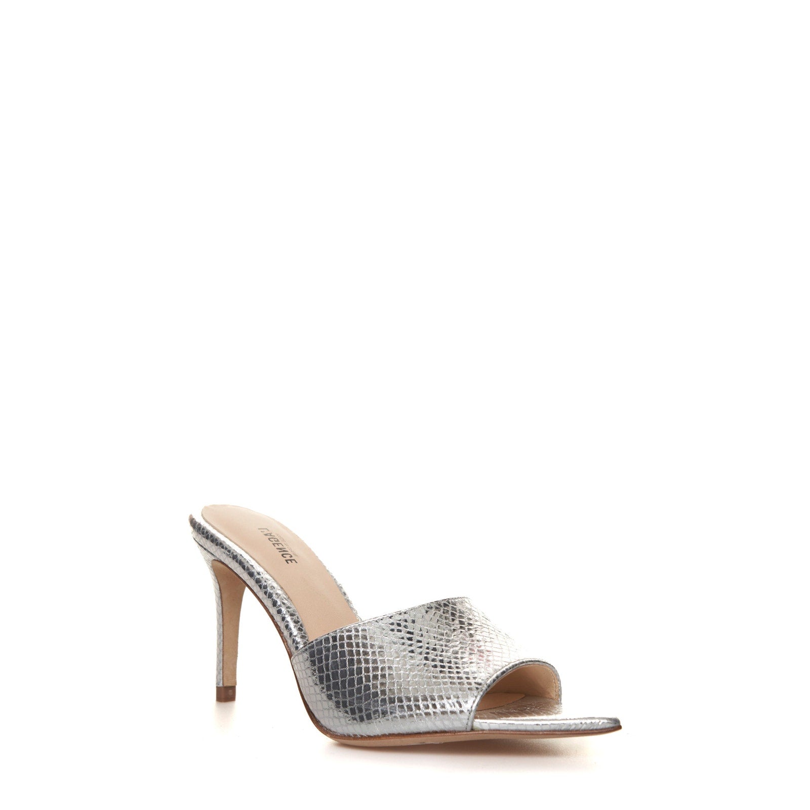 L'Agence 'Lolita' Silver Leather Pointed Toe Sandal Size 9