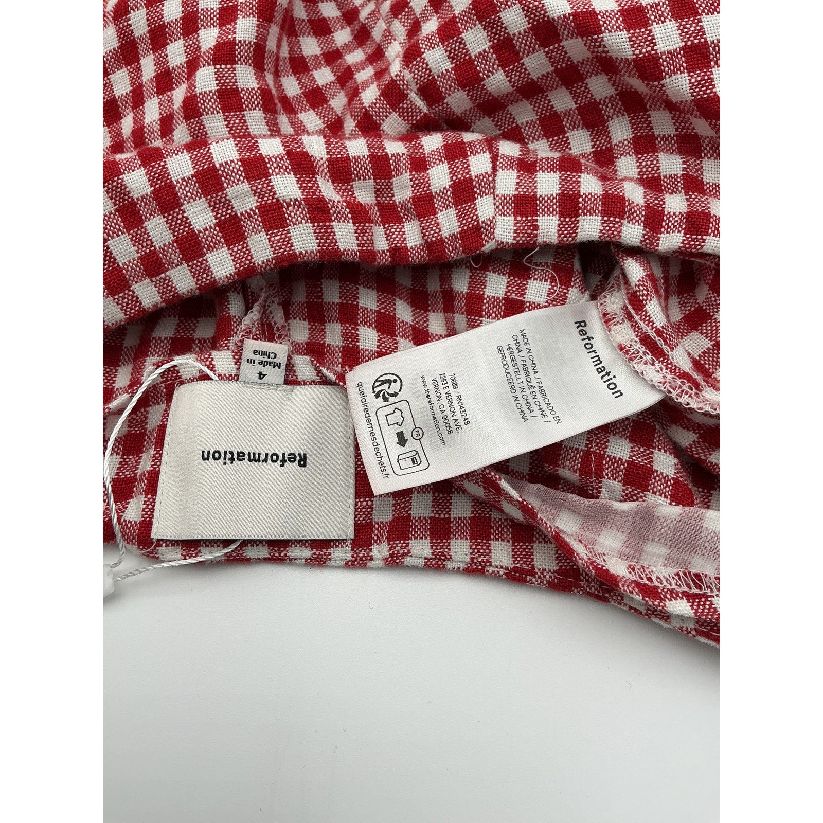 Reformation 'Petra' Red Linen Pedal Pusher Pant Size 4