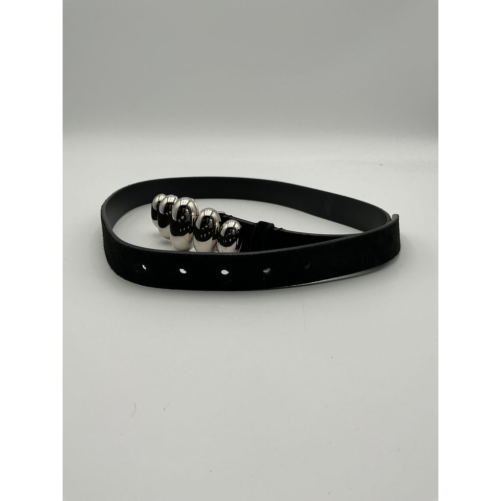 Isabel Marant 'Fuzz' Black Leather Belt Size 80