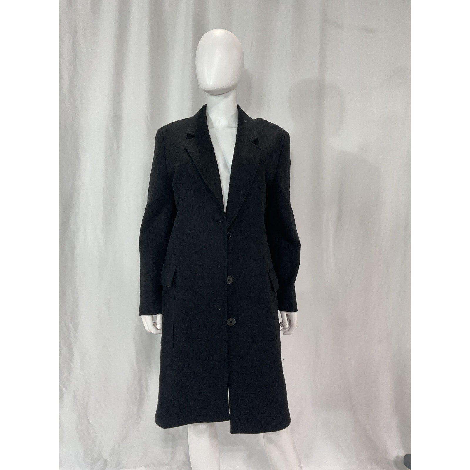 Frame Wool Blend Black Coat Size S