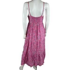 Roller Rabbit Floral Pink Anneli Midi Dress Size M